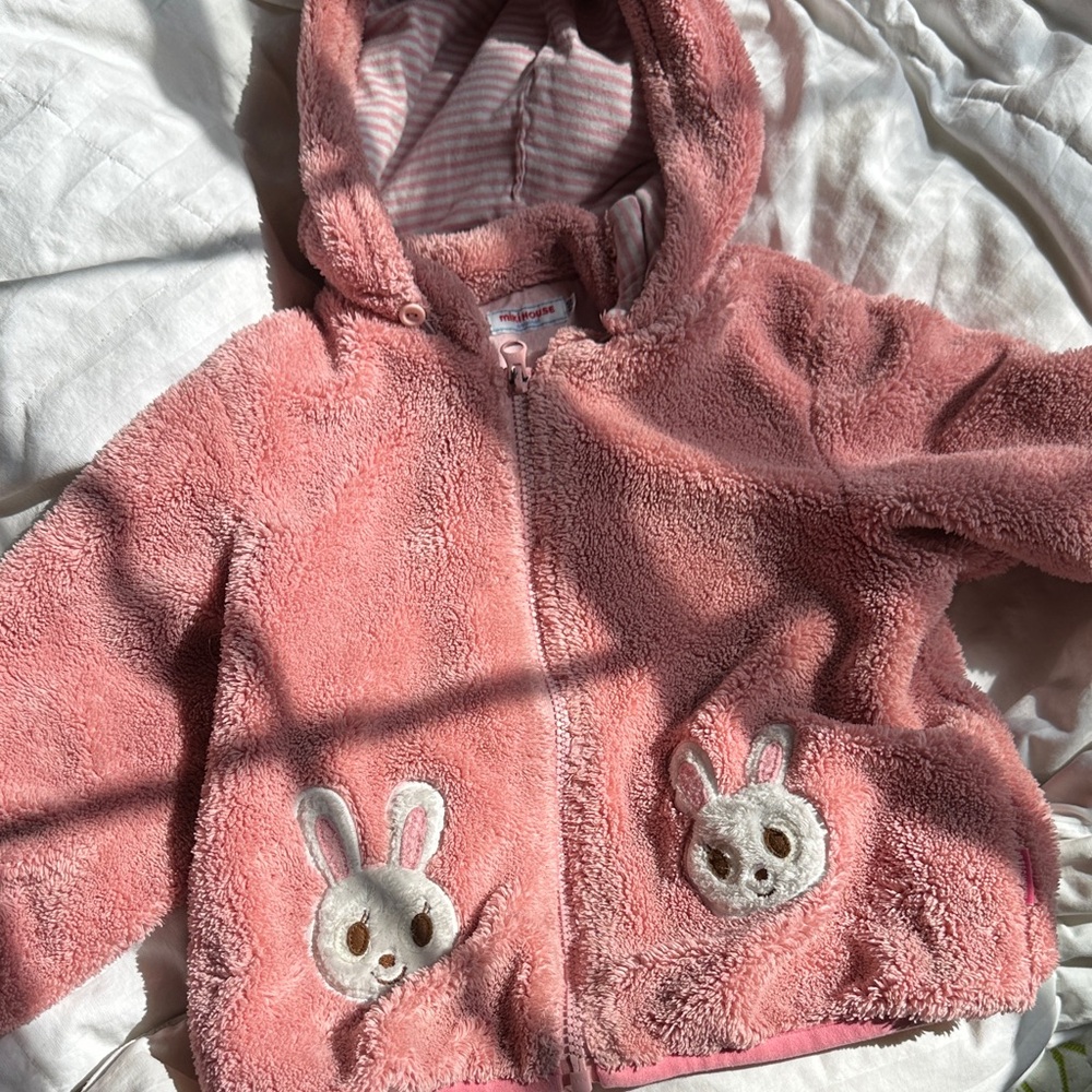Cozy Pink Bunny Kids Puffer Jacket
